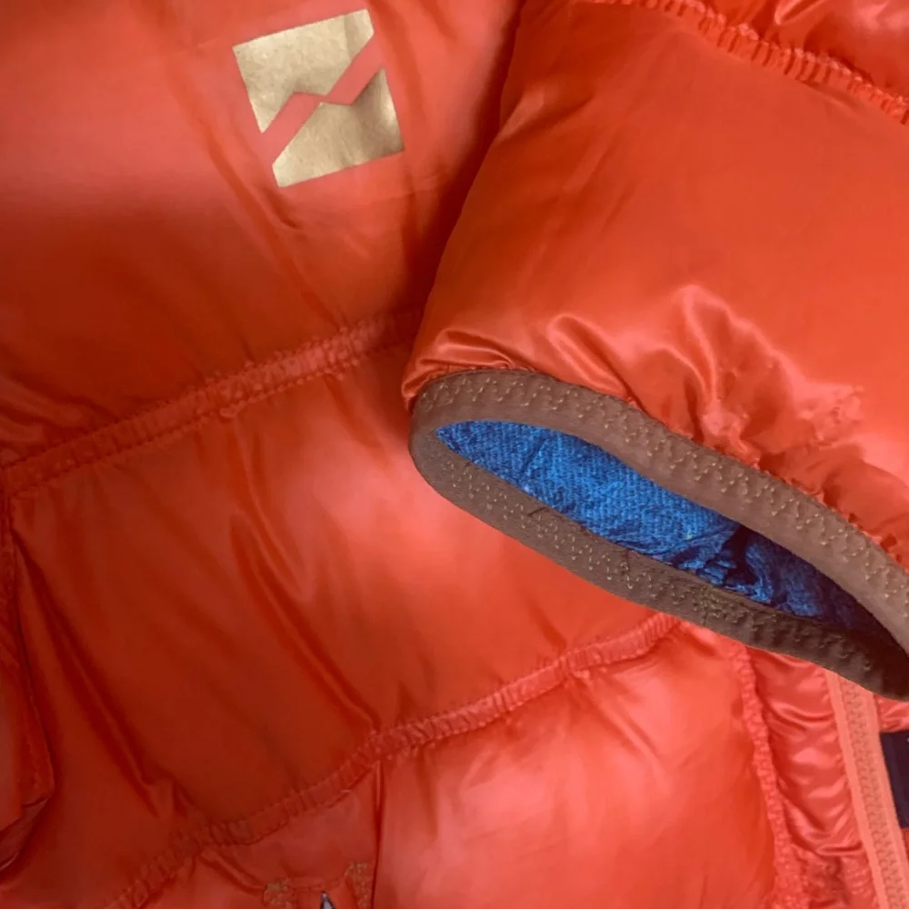 Mountain Force hooded reversible nylon quilted ski jacket orange/blue sz 38/Med - Picture 5 of 14